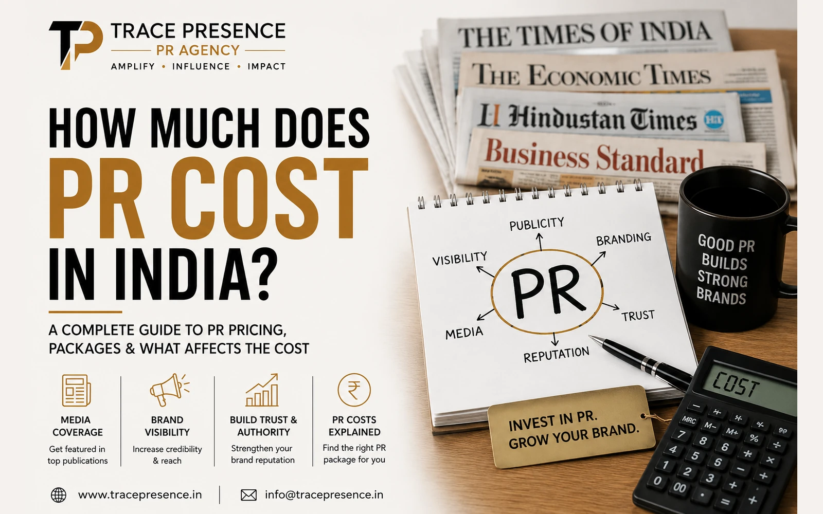 How much does PR cost in India — honest pricing breakdown by Trace Presence PR and Marketing Agency